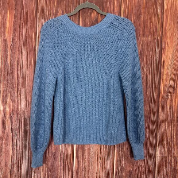 Tommy Bahama Sweater Womens XS Blue Monstera Embroidered Pullover Crewneck Knit - Picture 2 of 5